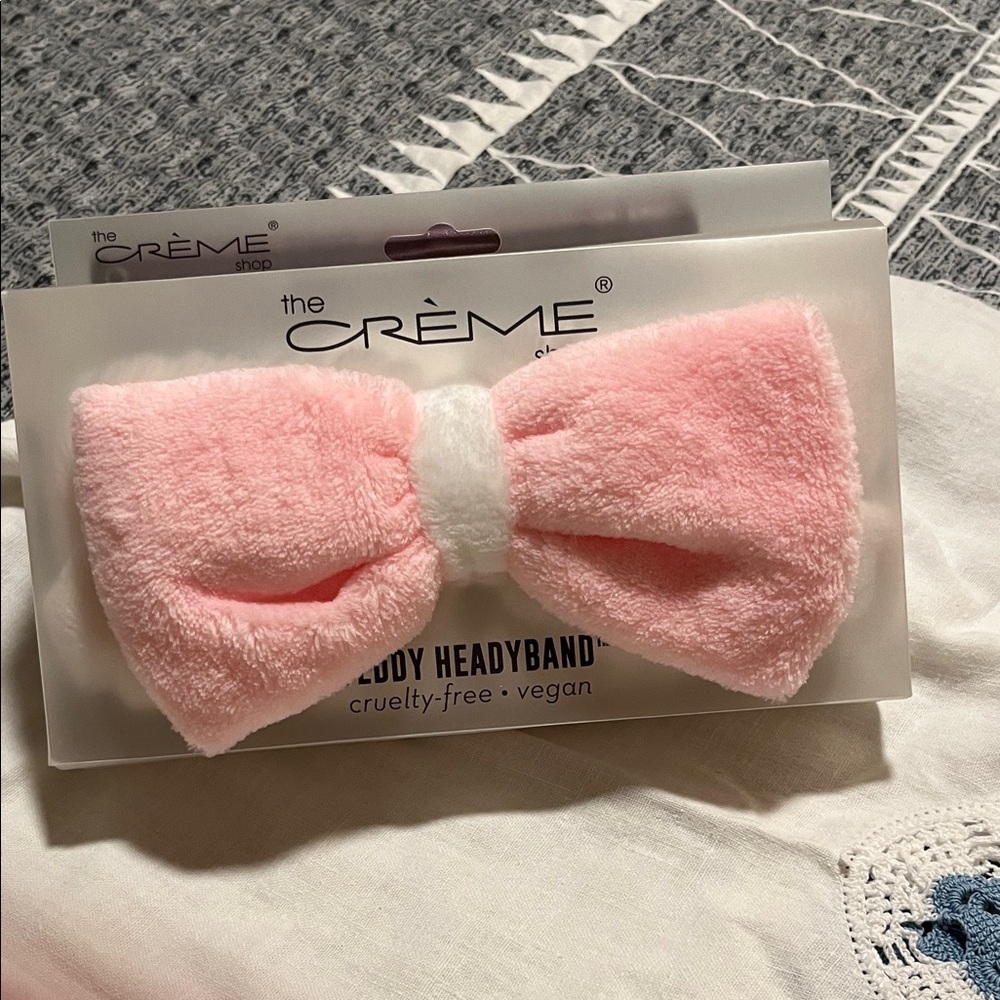 Pink Plush Bow Kids Headband
